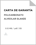 Garantía Policarbonato Alveolar Glanze